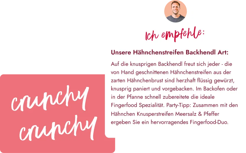Empfehlungskarte in der Eismann App, die Markenwelt und Produktstory verbindet und Vertrauen durch persönliche Ansprache und visuelles Branding stärkt.